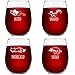 Funny Stemless Wine Glass Set | Animal Pack Set of 4 Glasses | Buzzed, Infoxicated, Skunked and Slothed | Valentine's Day Gift Cute Sayings for Women, Her | Quality Made in USA