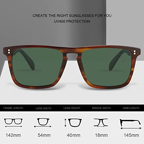 Carfia Retro Polarized Sunglasses For Men Uv Protection Hand-Crafted Acetate Frame Fashion Cool Sun Glasses 53572 Green #TOP3