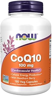 NOW Supplements, CoQ10 100 mg with Hawthorn Berry, Pharmaceutical Grade, All-Trans Form produced by Fermentation, 180 Veg Capsules