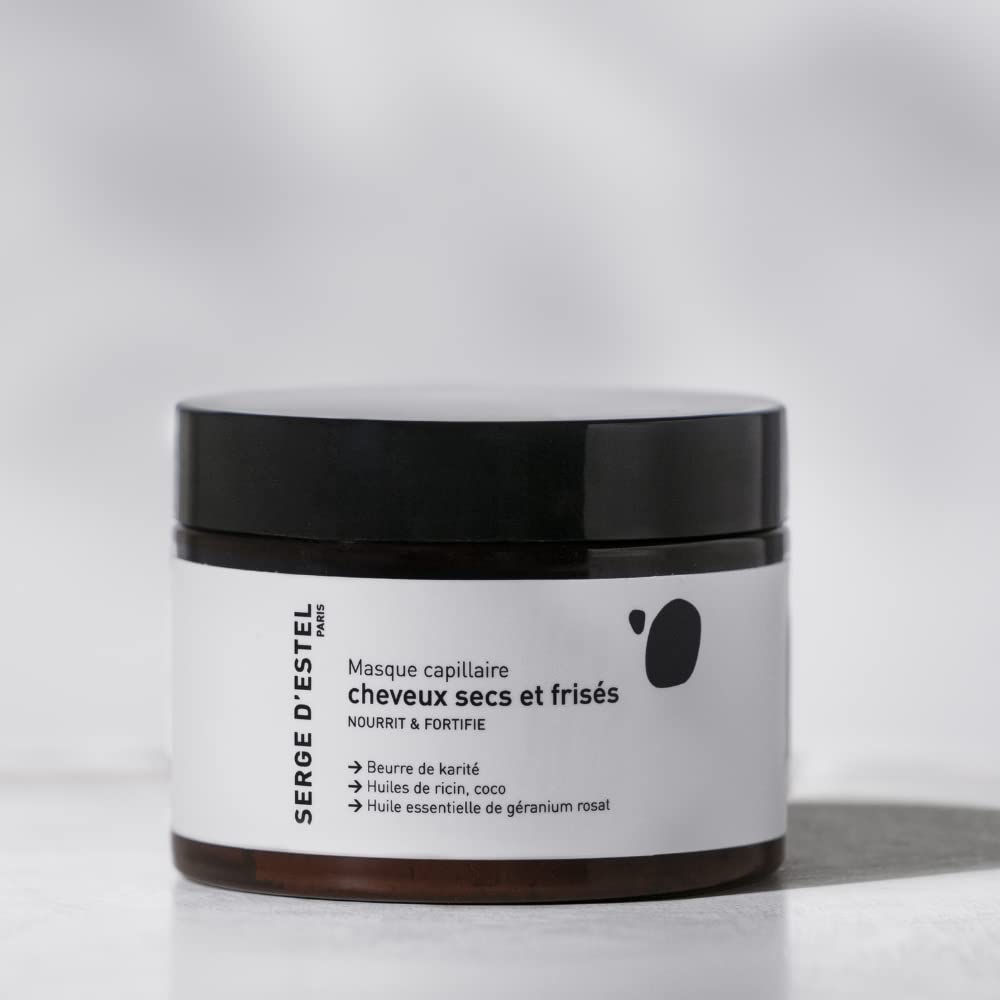 SERGE D'ESTEL PARISMask for dry frizz, curls, 250 g, nourishes intensively eliminates frizz, gives suppleness and shine, 100% vegan, 99.5% natural