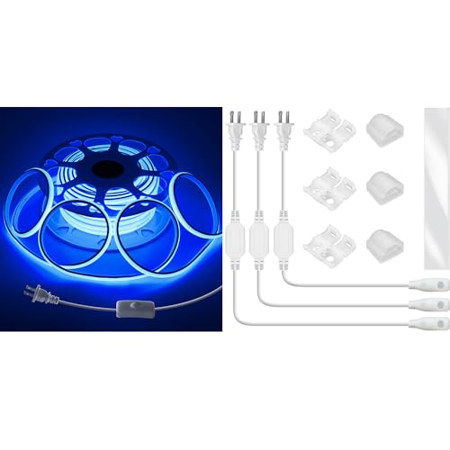 Tira LED COB Azul 20 m Impermeable 110V Exterior Interior miniatura 1