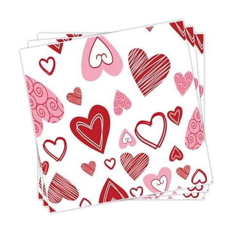 20pcs Love Heart Paper Napkins Cover