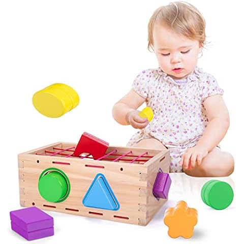 LZDMY Baby Toys for 6 9 12 Months Wooden Activity Cube, Baby Sensory Toy Montessori Toys for 1 Years Old Girls Boys Shape Sorting Game Toddler Educational Toys, Babies 1st Birthday Gifts Cover