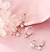 CZ Dangle Drop Huggie Hoop Earrings for Women 925 Sterling Silver Charms Tiny Rhinestone Daisy Flower Hinged Small Cartilage Stud Tragus Dainty Fashion Jewelry Hypoallergenic (Silver)