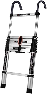 Telescoping Ladder with Hooks Portable Extendable Loft Ladder Multi-Purpose Household Ladder Telescopic Ladders Comfortable Anniversary