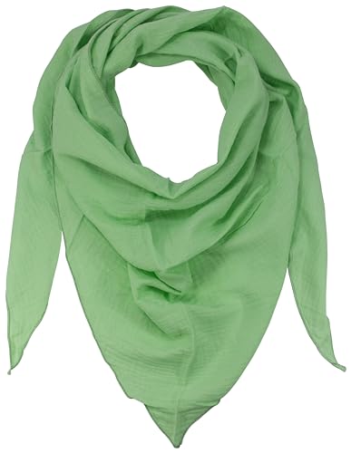 fashionchimp BASIC-Dreieckstuch in Uni-Farben aus 100% Baumwolle Dreieck Musselin-Schal leichtes Tuch für Damen und Herren (Soft-Grün)