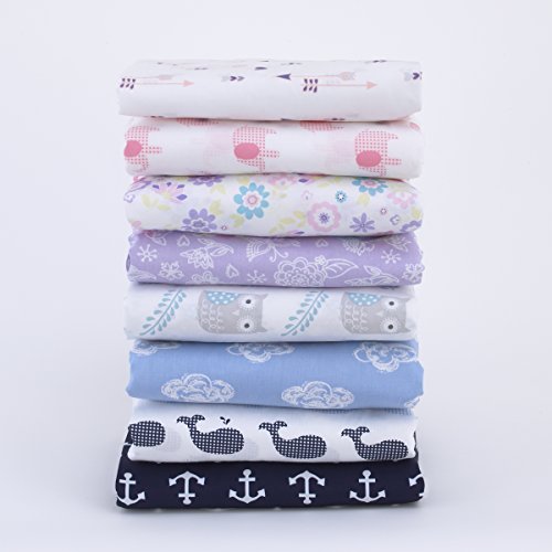 Image of NoJo 100% Cotton Fitted Crib Sheet, Anchors, Navy /White