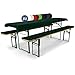 Produktbild Beautissu 3tlg Bierzeltgarnitur Auflage Set 70cm Comfort XS  Gepolsterte Auflage für Biertisch & Partyzeltgarnitur  Bierbankauflagen Tischdecke & Sitzpolster Waschbare Festzeltgarnitur Dunkelgrün