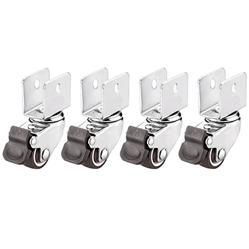 Roulettes pivotantes avec frein 16-18 mm quincaillerie meuble caoutchouc souple