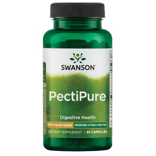 Swanson PectiPure Modified Citrus Pectin Cellular and Digestive Health Supplement for Wellness-Conscious Adults - 82% Galacturonic Acid (60 Capsules 600 mg Each)