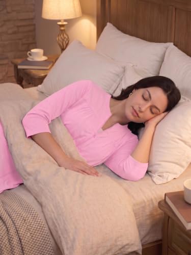 Image of Women's Post Surgery Robe with Drain Pockets Mastectomy Recovery Robe Front Zipper Hospital Gown Pajamas Gift