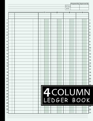 4 Column Ledger Book: Large Simple Four Column for Bookkeeping and Accounting | Log Book for Small Business and Personal Finance: Account Journal