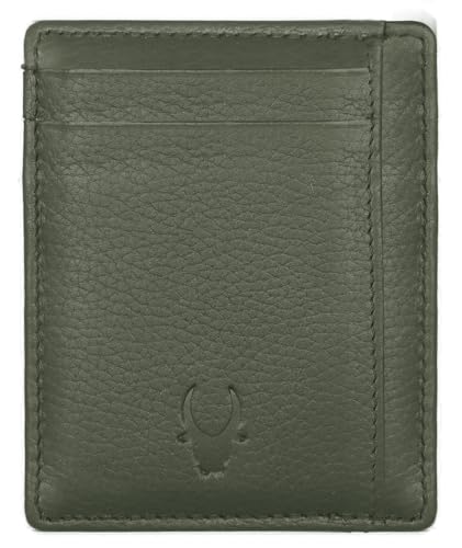 Image of WildHorn Leather Card Holder for Men & Women (Olive)