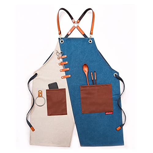 Tablier factory denim style coréen pour homme et femme ajustable