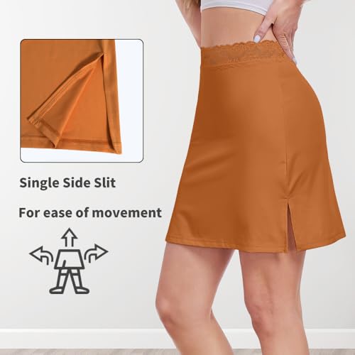 Image of MANCYFIT Half Slips for Women Underskirt Short Mini Skirt with Floral Lace Waistband