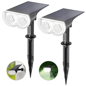 Linkind Solar Lights Outdoor Waterproof Landscape Spotlight Daylight 2 Pack