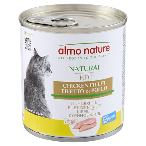 Almo Nature HFC Natural - Nassfutter für ausgewachsene Katzen - Hühnerfilet - 280g, 12er Pack