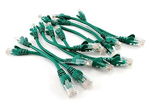 CablesOnline 10-Pack cable CAT5e UTP 6 pulg Verde miniatura 1