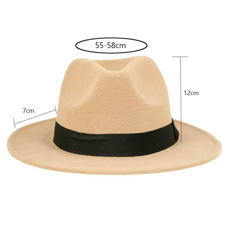 Image of Paper Wool Wide Brim Trilby Felt Jazz Fedora Hats for Women & Men