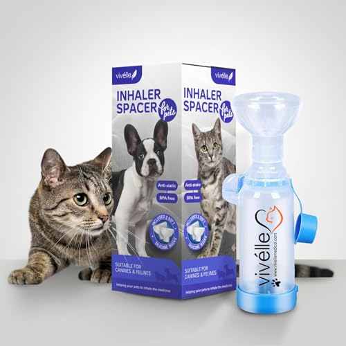 VIVELLE Vivélle Handheld Inhaler Spacer with 2 Masks for Pets Cat and Dog Inhaler Spacer for MDI