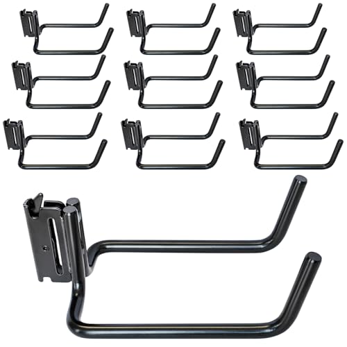 MorScan 10 Pack E Track Double J Hooks, Heavy Duty
