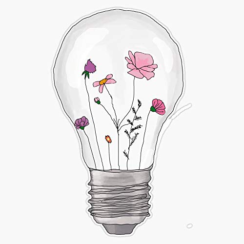 Bulb Full Of Flowers Vinyl Waterproof Sticker Decal Car Laptop Wall Window Bumper Sticker 5" #TOP27