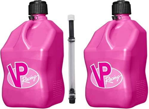VP Racing 3812-CA 5.5 Gallon Square Patriotic Motorsport Jug w/ 14 Inch Deluxe Filler Hose Close-Trimmed Cap and Neck for Tighter Seal