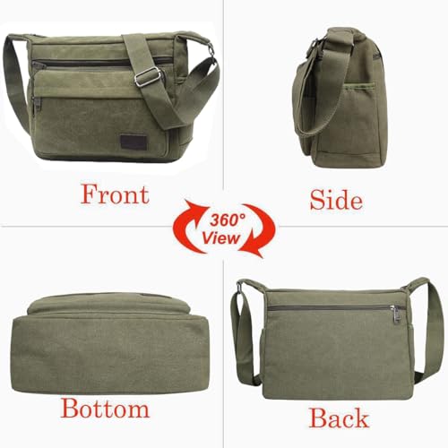 JAKAGO Umhängetasche Herren, Multi-Tasche Schultertaschen,Arbeitstaschen Herren & Damen,für Outdoor,Reisen,Arbeiten,täglicher Gebrauch (Grün)