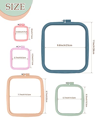 Pllieay PL0559-595 5 Pieces 5 Sizes Square Embroidery Hoops thumb #3