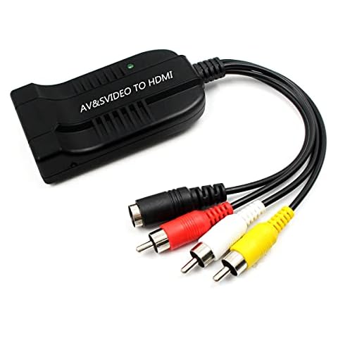 3RCA AV CVBS Composite & S-Video R/L Audio to HDMI Converter Adapter Support 720P/1080P for PS2 PS3 NES SNES Nintendo 64 HDTV Cover