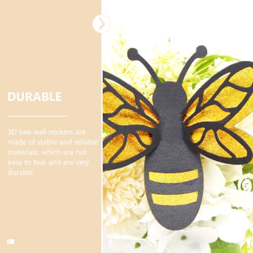 STOBAZA 1 Set 3D Bee Sticker Removable Wall Stickers Bee Stickers Home Wall Decor DIY Decals Bedroom Wall Bees Sticker Bees Wall Decors Bee Wall Double Layered Stickers - Image 4