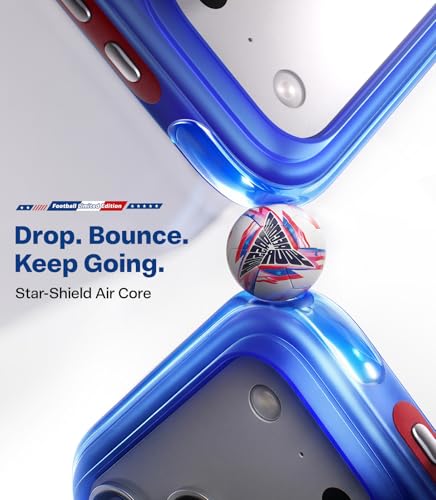 Image of TORRAS World Cup Spirit Inspired, Football Limited Edition Ostand Q3 Air for iPhone 17 Pro Case & 360 Magnetic Stand, Fit for MagSafe, Mil-Grade Drop Tested, Camera Control Button, Starlight
