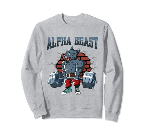 Fitnesstraining Pumpen Alpha Wolf beim Kreuzheben Fitness Sweatshirt