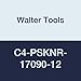 Walter Tools C4-PSKNR-17090-12 Tool Steel Boring Bar, Right Hand, 1.26" Minimum Bore Diameter, 2.717" Maximum Bore Depth, 3.543" Length
