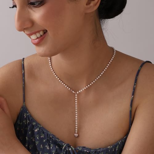 Image of TRUESILVER ACPL 925 Sterling Silver Lariat Necklace for Women | Y-Shape Pendant Necklace with Chain | Fine Silver Jewelry | Gift for Women & Girls