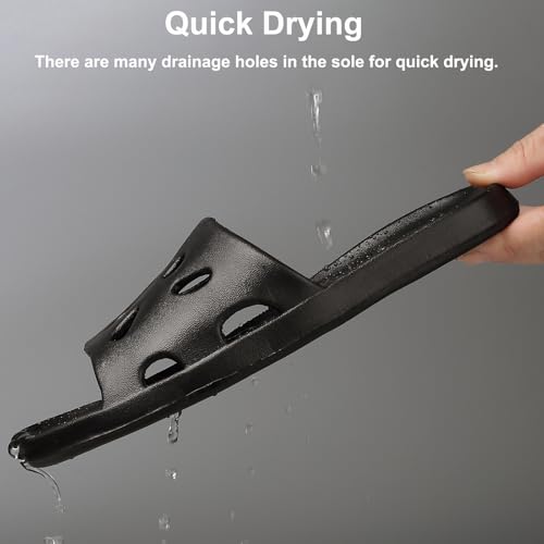 FINLEOO Shower Shoes for Women Men, Comfortable Quick Drying Pool Slides, Non-Slip Beach Sandals Arch Support Bathroom Travel College Dorm Shower Slippers4