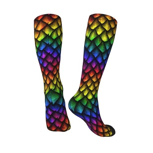 Dragon Scales Youth Men and Women Soccer Socks Slip High Socks for Running, Travel, Athletic3