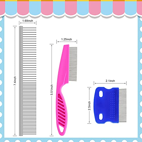 Dog Combs for Grooming Small Dogs, Metal Cat Comb, 2-in-1 Stainless Steel Fine Tooth Pet Comb(3 Pack) - Image 2