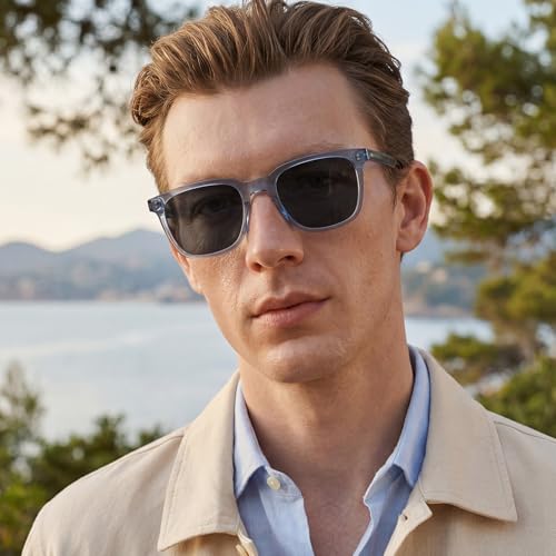 Image of CARFIA Acetate Polarized Sunglasses for Men UV400 Protection Classic Retro Square Shades Driving Glasses