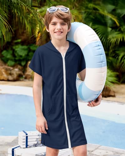 Image of BesserBay Boys Girls Swim Cover Up Terry Cloth Swimwear