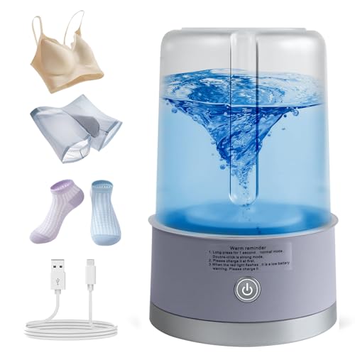 Unterwäsche-Wascher, tragbare Mini-Waschmaschine, verbesserte Mini-Waschmaschinen, wiederaufladbare drahtlose Waschmaschine, Wäschebecher für BHs, Unterwäsche, Socken (Violett)