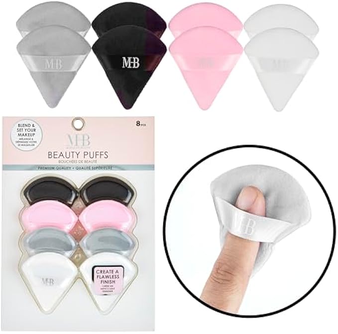 Expressions 8pc Beauty Buffs Set - Teardrop Shaped Beauty Blenders Collection, Flawless Finish Makeup Sponges To Blend & Set - Cosmetic Beauty Puff Makeup Applicators Professional Beauty Tools