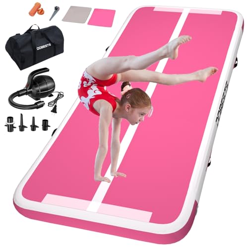 DOBESTS Inflatable Air Gymnastics Mat Tumble Track Air Gymnastics Training Mats for Kids Home 6.6...