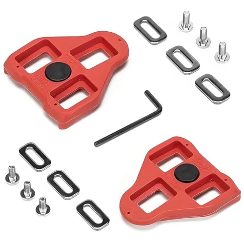 2Pcs Bike Cleats Compatible with Shimano Cleats, Cycling Pedals Cleat for SPD(SH-10/SH-11/SH-12), 3-Hole, 6 Degree Float, Indoor and Outdoor Cycling - Includes 2 PVC Cleats and Installation Kit