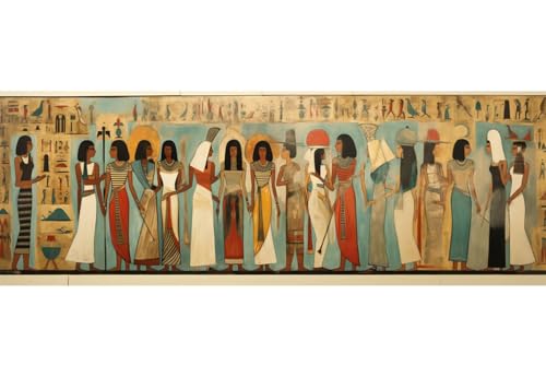 5D Kit Completo Pintura de Diamantes Egipto Vintage Grande Diamond Art Mosaico Artesanía Kit, 5D Diamond Painting Pedrería Diamond Painting Accesorios Kit, para Decor Hogar 75x220 cm/30x87 Inch M-608