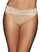 Bali Women's One Smooth U Comfort Indulgence Satin with Lace Hi-Cut Panty, Nude/Light Beige Lace, 6