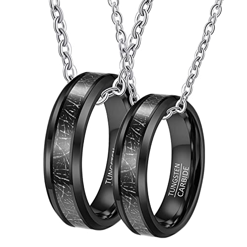 Colliers couple bague tungstène anti-rayure saint valentin