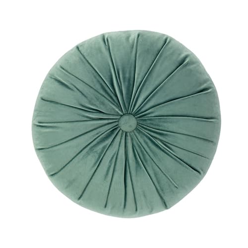 Fouriding Coussin rond en forme de citrouille - 40 cm - Coussin de sol - Tapis de prière pour salon, canapé, lit, chaise, sol, voiture, décoration d'intérieur (vert)