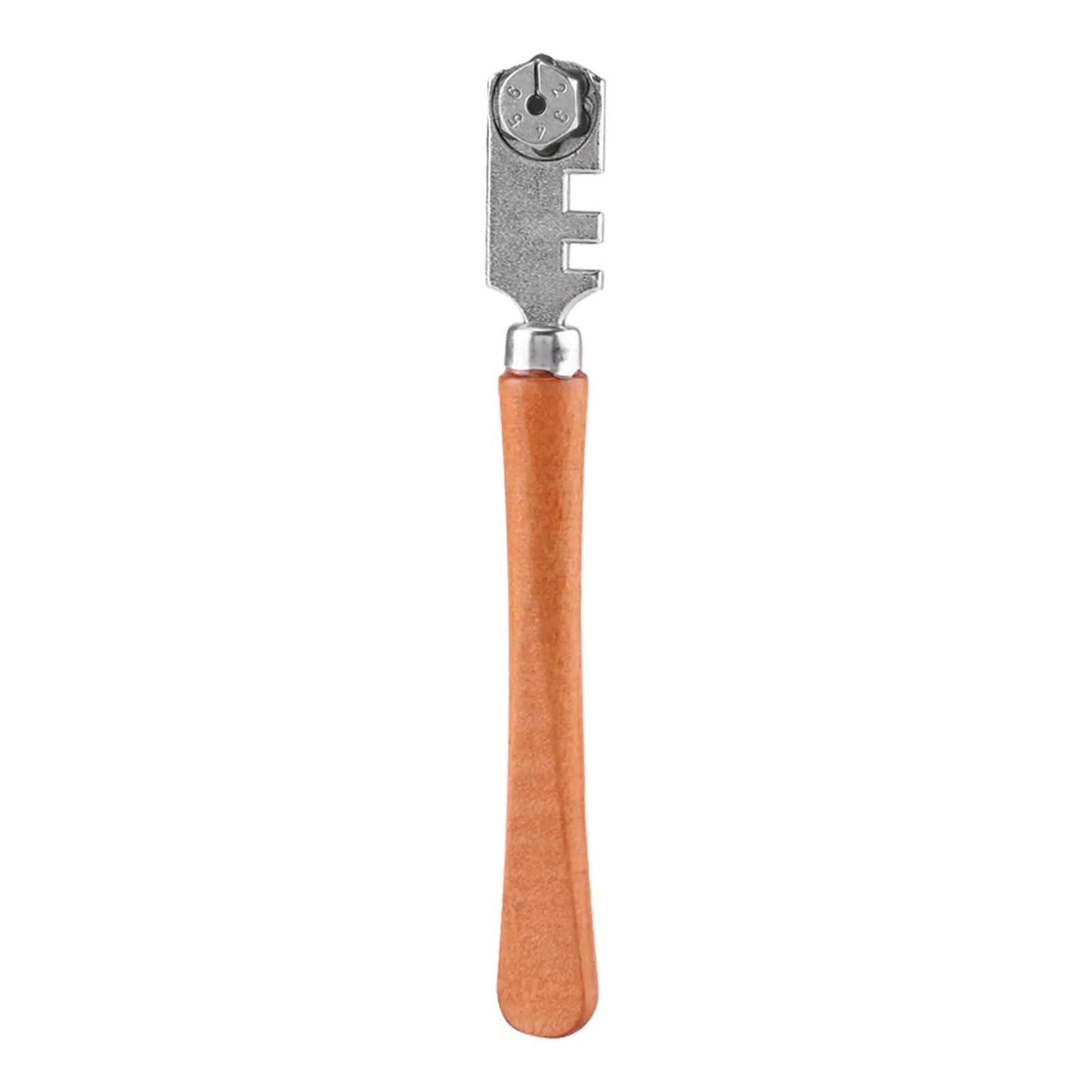 Glass Cutters Professional Six Wheel Glass Cutter Craft Cutting Kit Tool with Wooden Handle
