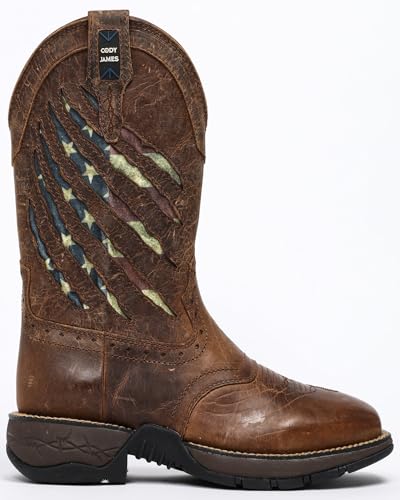 Cody James Men's Scratch American Flag Lite Performance Western Boot Square Toe - Mlbf-3 Flag2